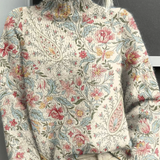 Джулия | Винтидж Пейсли Пуловер с Висок Врат