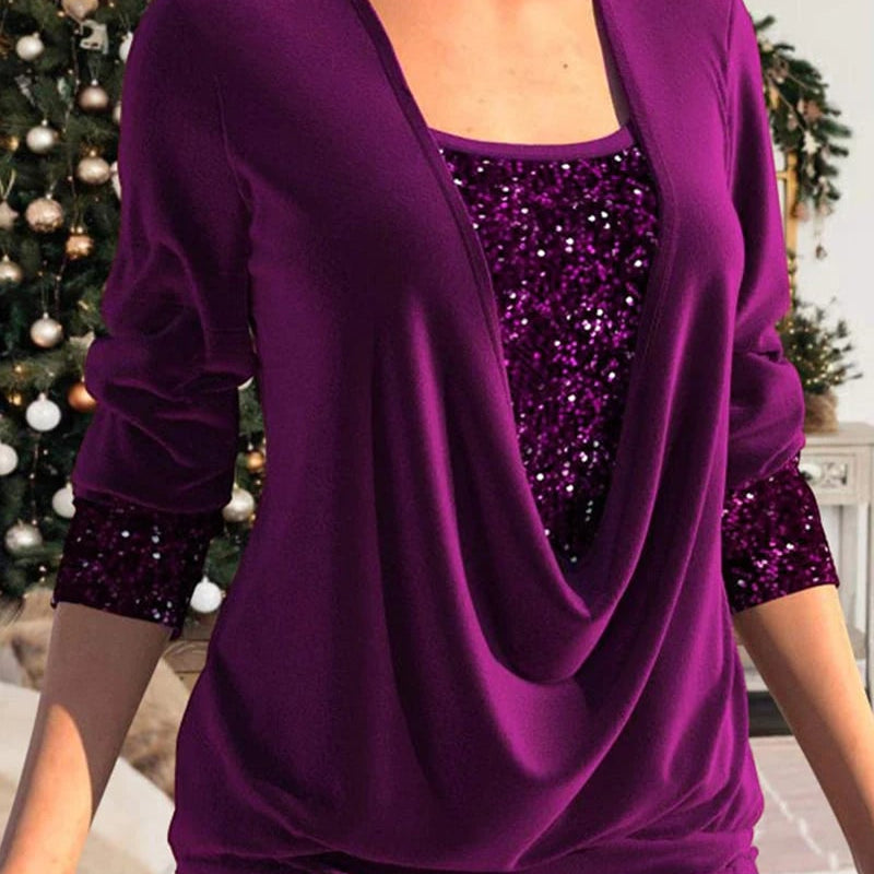 Стефания | Елегантна Пайетена Блуза