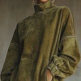 Шери | Удобна суедова рокля с ресни