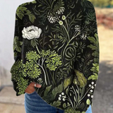 Тес | Ботанически флорален пуловер с висока яка