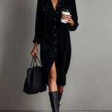 Еднобутонна миди рокля